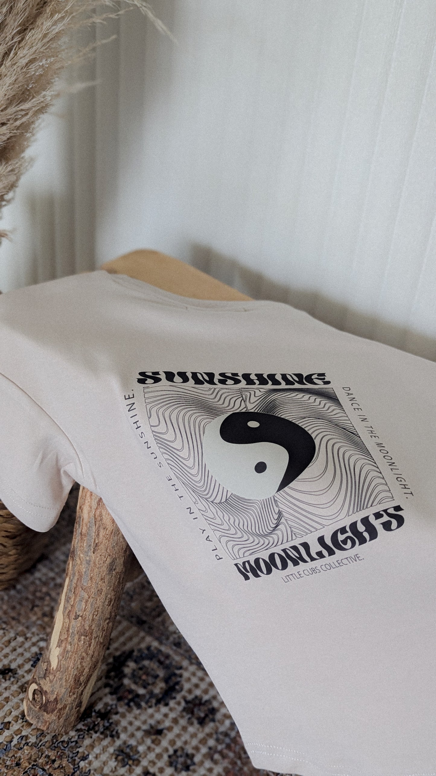 Yin and Yang Kids Tee| Bone Grey