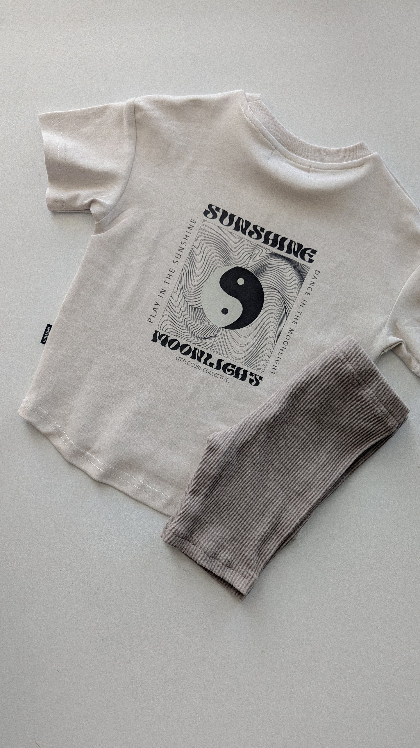 Yin and Yang Kids Tee| Bone Grey