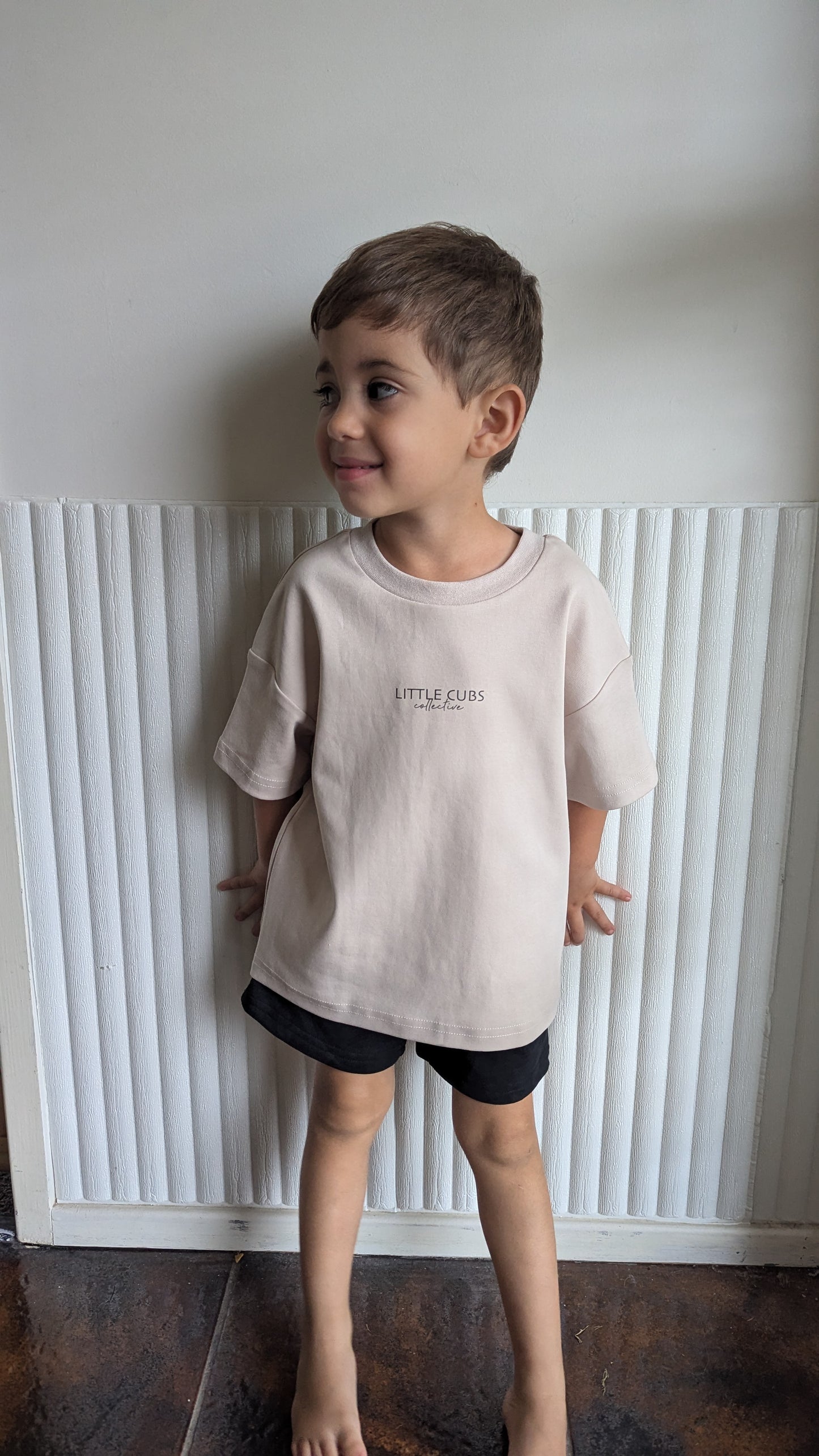 Yin and Yang Kids Tee| Bone Grey