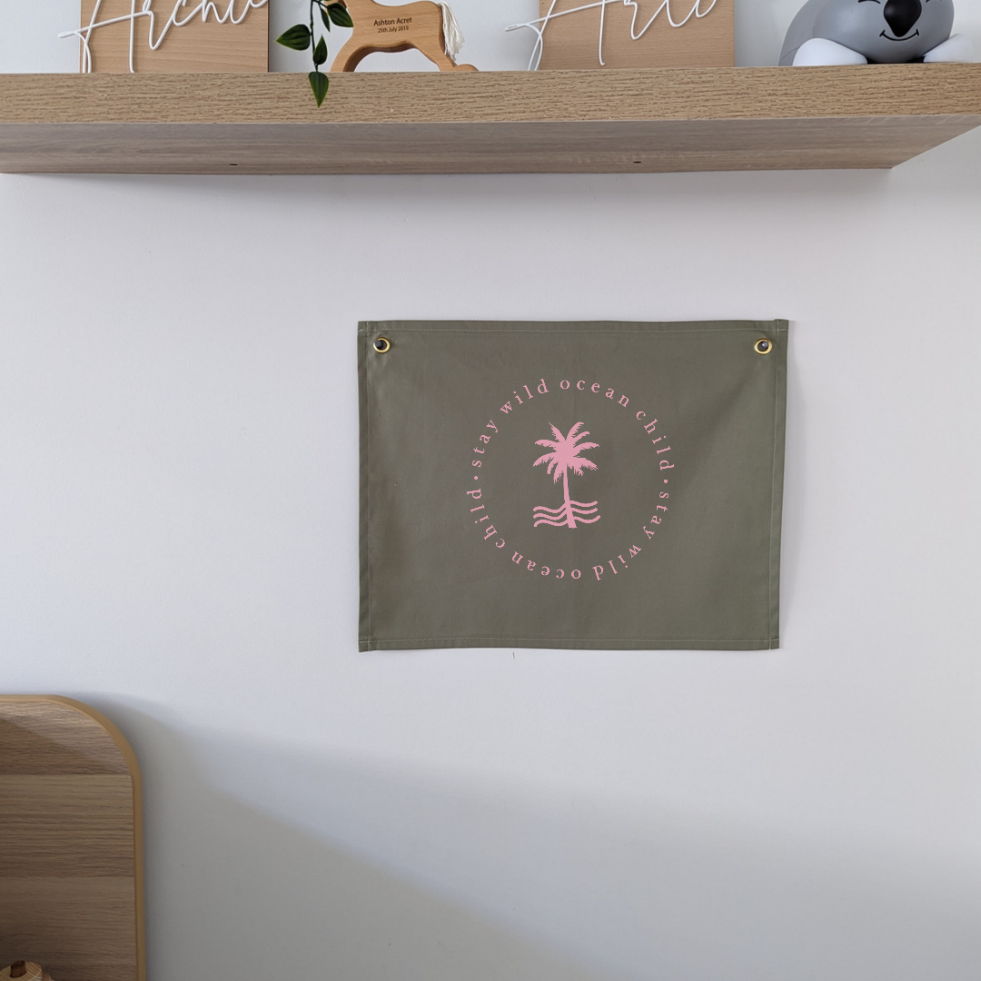 Stay Wild Ocean Child Wall Banner | MISTY GREEN