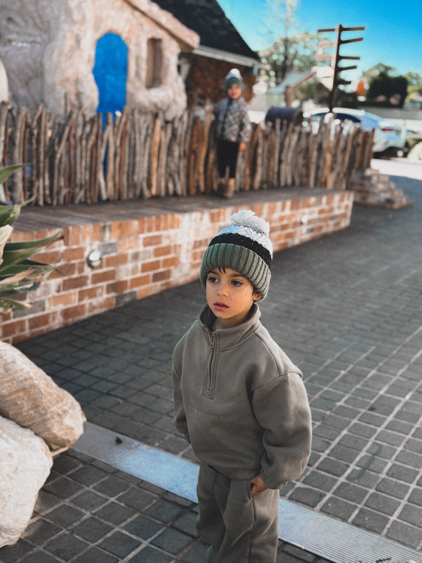 1/4 zip set - Olive