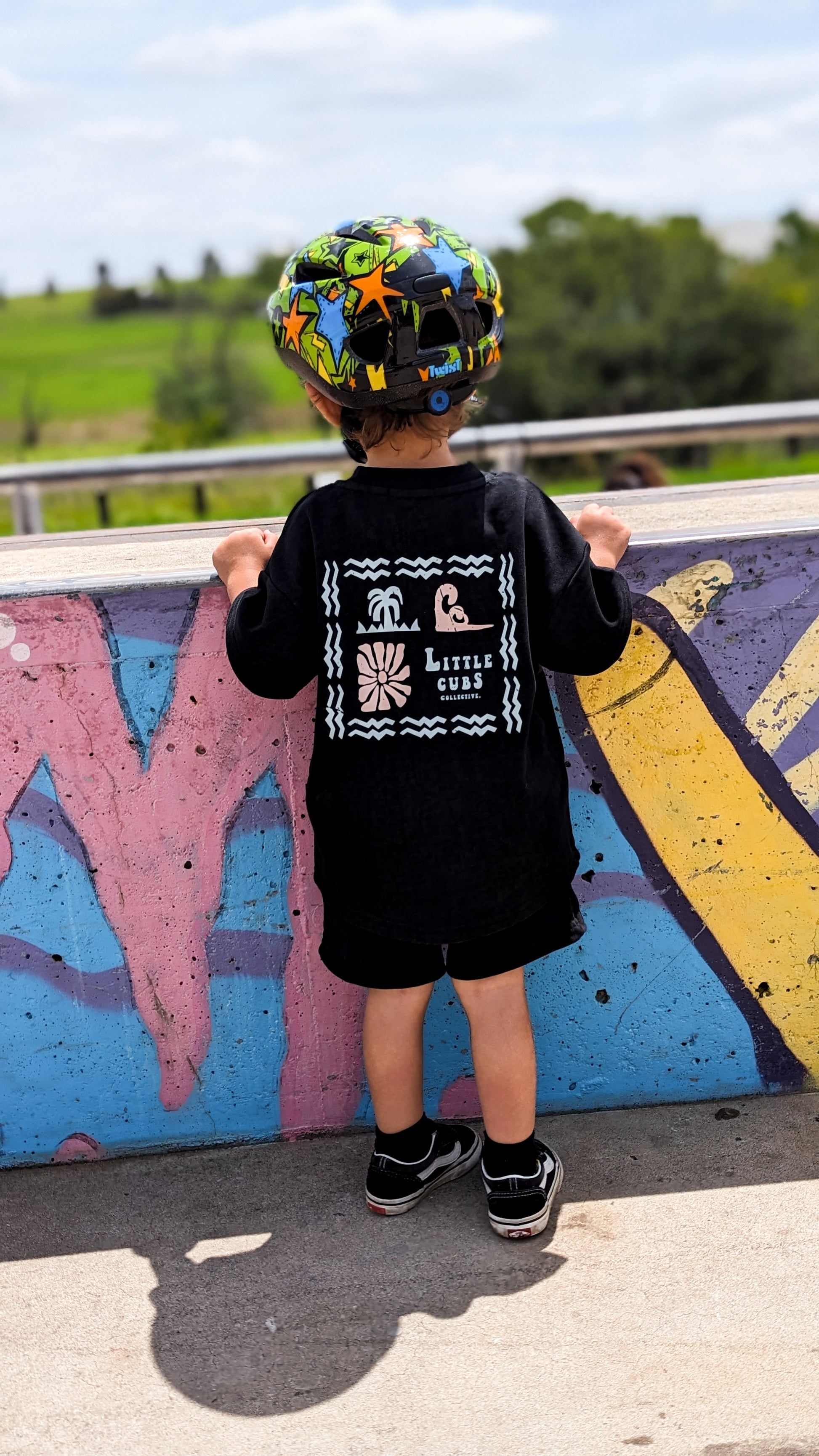 Black Acid wash kids tee. skater clothes , surf clothes