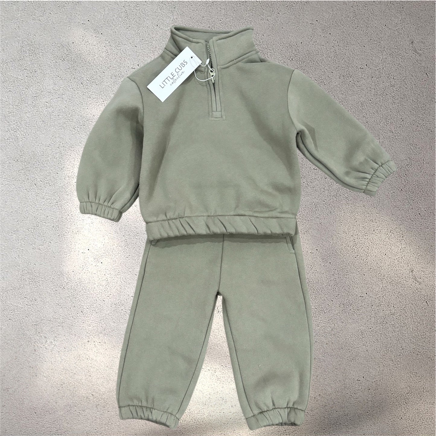1/4 zip set - Olive