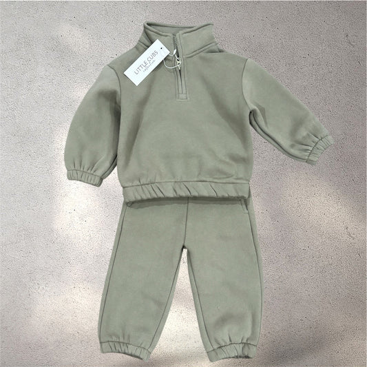 1/4 zip set - Olive