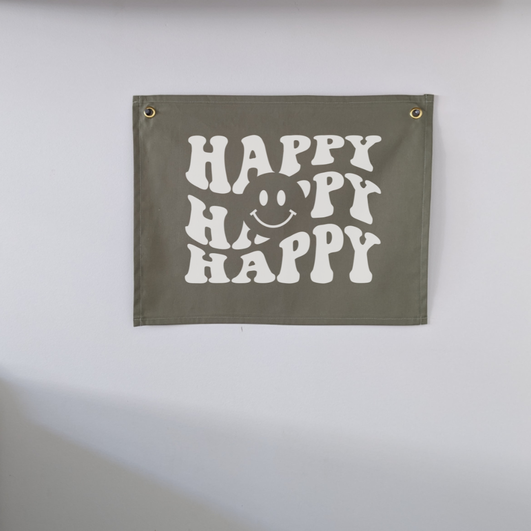 Happy Happy Wall Banner | MISTY GREEN