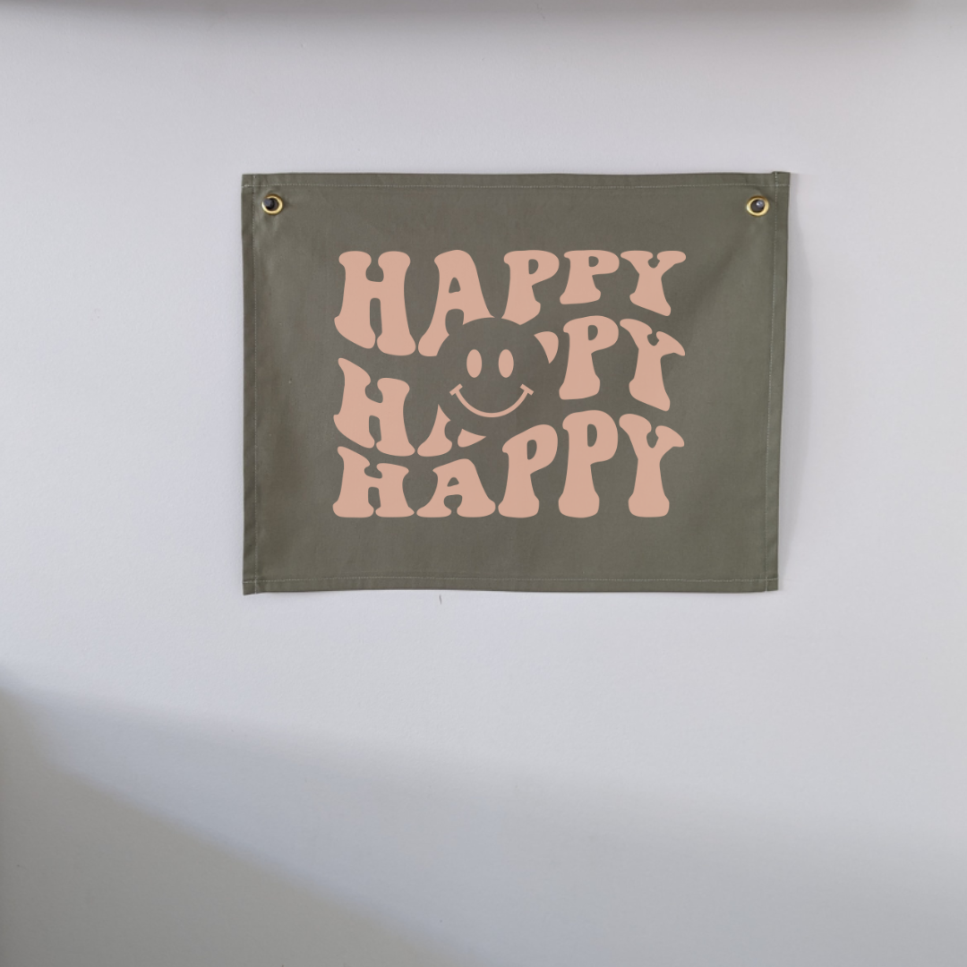 Happy Happy Wall Banner | MISTY GREEN